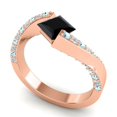 thumbnail image 2 of 1.20 Carat Elegant Natural Diamond Black Onyx & Aquamarine Gemstone Anniversary Ring for Ladies Solid 14K Rose Gold Size 7.5 by Diamond-Capitals, 2 of 8
