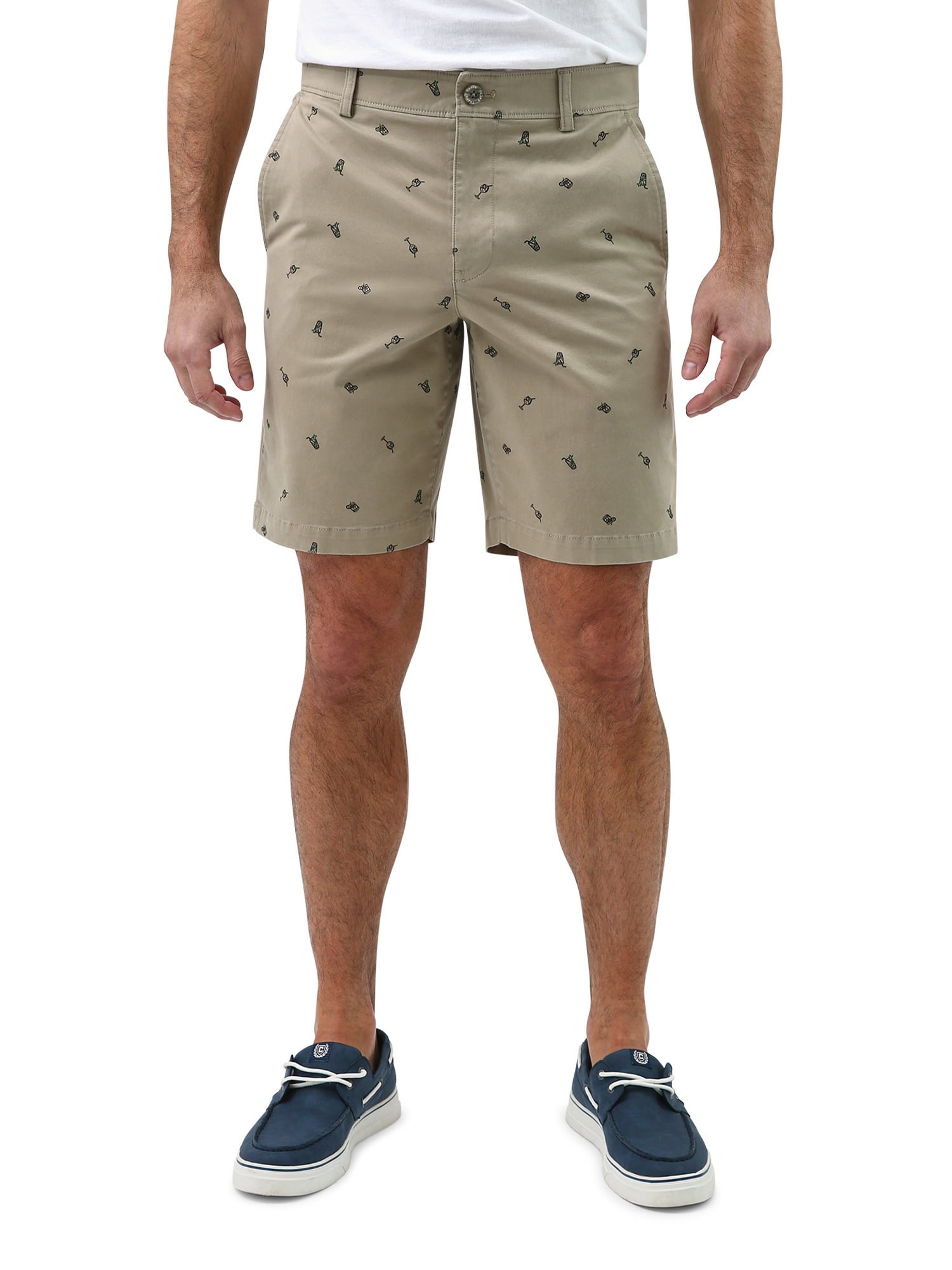 Chaps Men's 9" Flat Front Printed Stretch Twill Short Waist Sizes 30