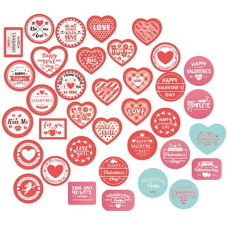 Heart Shape Sticker Sheets, 15 Inches Large Assorted Love Pattern Adhesive Stickers Decal for Wedding Anniversaries Party Chirstmas Gift Packaging