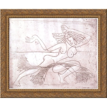 Female Dancer 24x20 Gold Ornate Wood Framed Canvas Art by Ernst Ludwig Kirchner