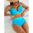 thumbnail image 3 of Sociala Color Block Two Piece Swimsuit for Womens Double Straps Bikini Sets, 3 of 6
