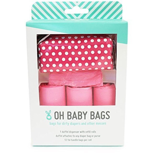 Oh Baby Bags Diaper Bag Clip-On Dispenser Gift Box with Scented Disposable Bags for Dirty ...