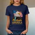 thumbnail image 4 of TOWED22 Women's America 250 Printed Casual T-Shirt United States 250Th Anniversary Patriotic Tee(Navy,M), 4 of 8
