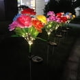 thumbnail image 4 of 1 Bundle 7-Head Color Solar Rose Simulation Garden Light, LED Ground Inserted Atmosphere Decoration Light for Pathway Patio Gard (pink), 4 of 7