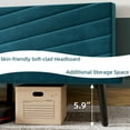 thumbnail image 6 of BEKAY Queen Size Bed Frame, Velvet Platform Bed Frame with Adjustable Headboard, Wood Slats Support, No Box Spring Needed, 6 of 7