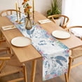 thumbnail image 3 of Coastal Turtle Table Runner - 70 Inch Long Summer Beach Nautical Ocean Coral Seahorse Cotton and Linen Blended Dress Scarves Farmhouse Table Runner for Kitchen Dining, Coffee Table, 13" x 70", 3 of 8