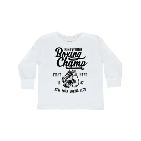 

Inktastic Boxing Champ Fight Hard Gift Toddler Boy or Toddler Girl Long Sleeve T-Shirt