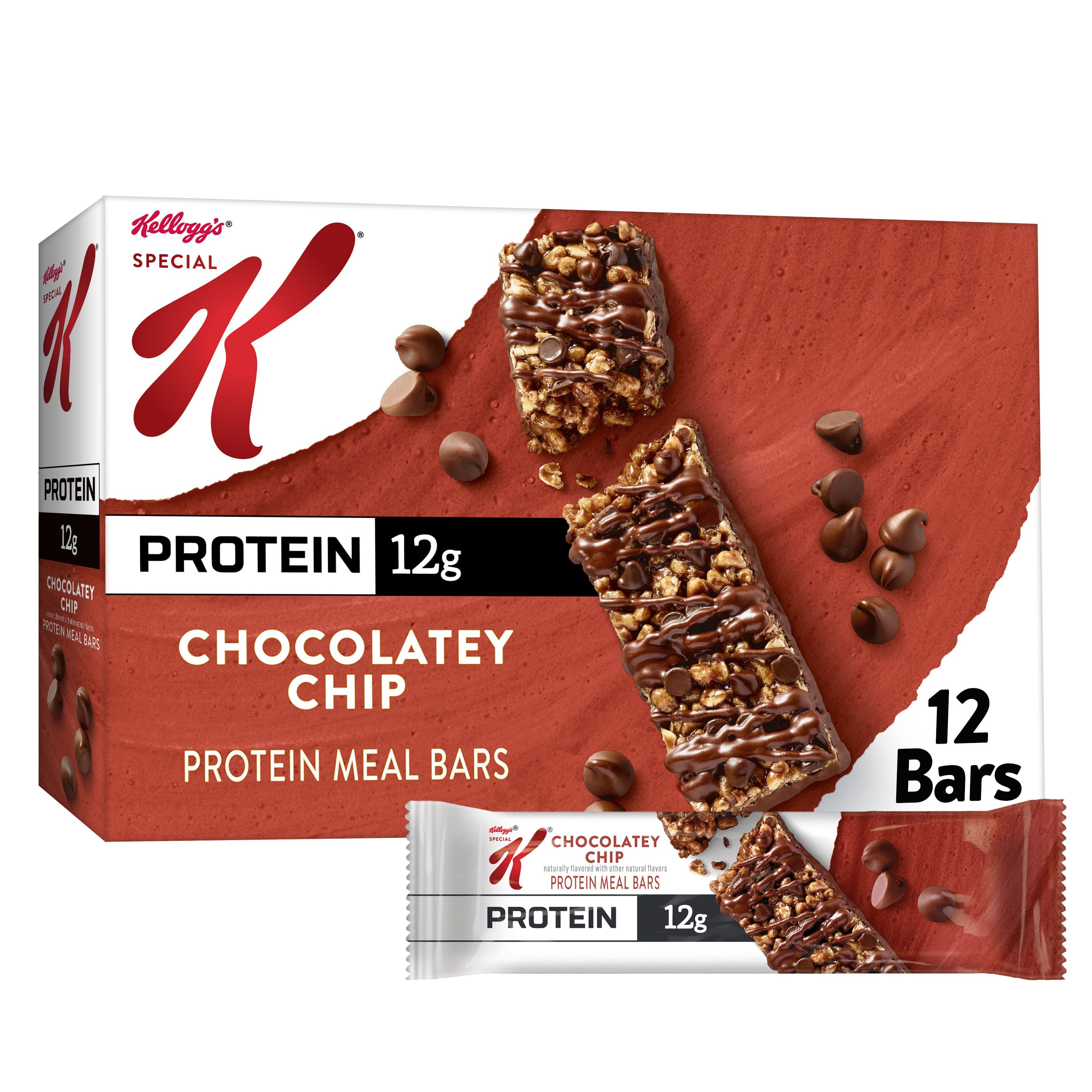 Kellogg's Special K Protein Bars, Meal Replacement, Protein Snacks, Chocolatey Chip, 19oz Box