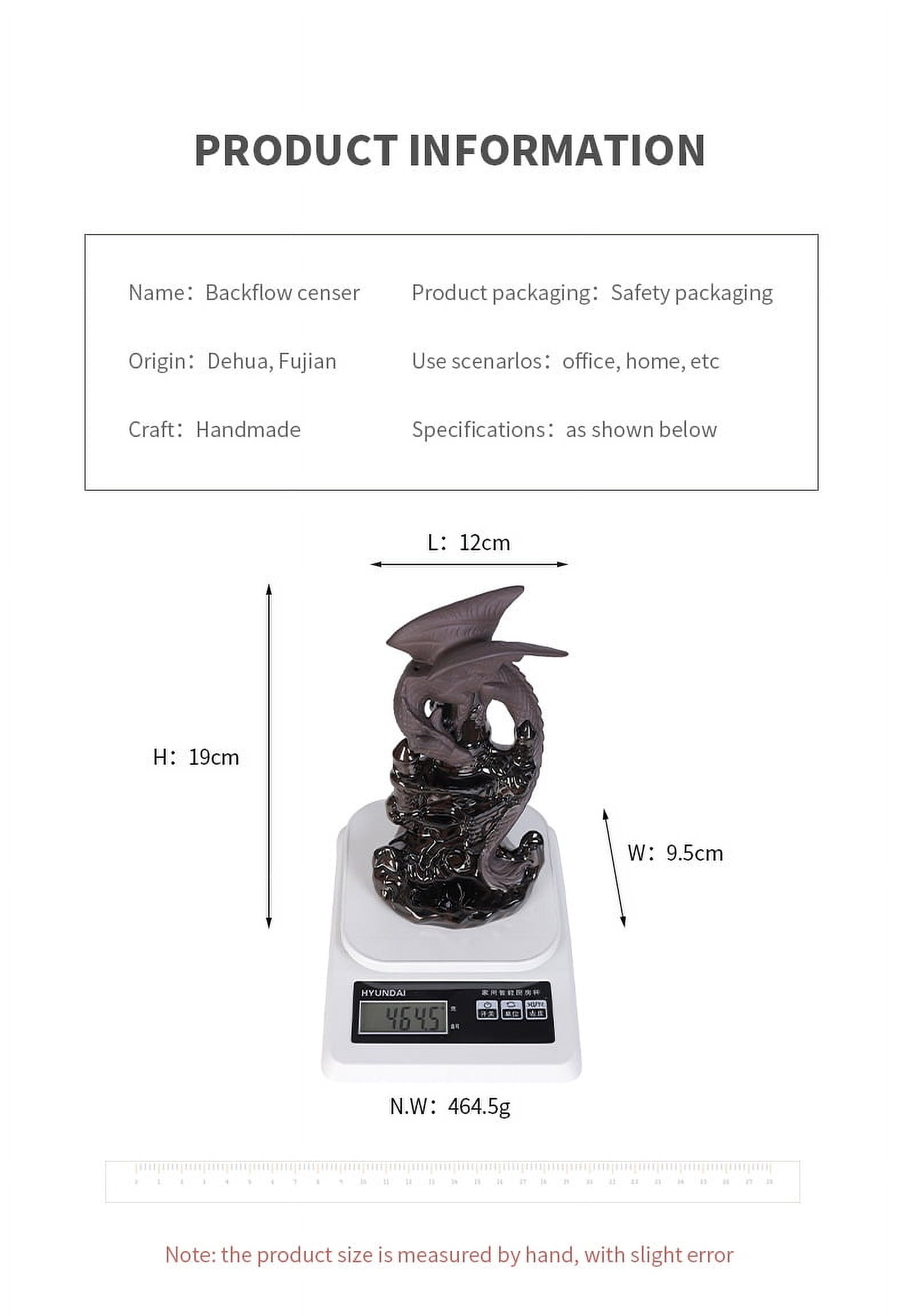 Pterosaur Backflow Censer Backflow Incense Burner Waterfall Incense Stick Holder Incense Stick Ceramic Incense Burner for Relax Stress Relief Aromatherapy Ornament