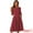 Dark Red, variant on 3/4 Sleeve A-Line Midi Work Dress M Dark Red