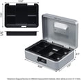 thumbnail image 5 of Large Cash Box with Combination Lock,Safe Metal Box for Money, Storage Lock Box with Money Tray,9.84"x 7"x 3.54" Lightgrey Large, 5 of 7
