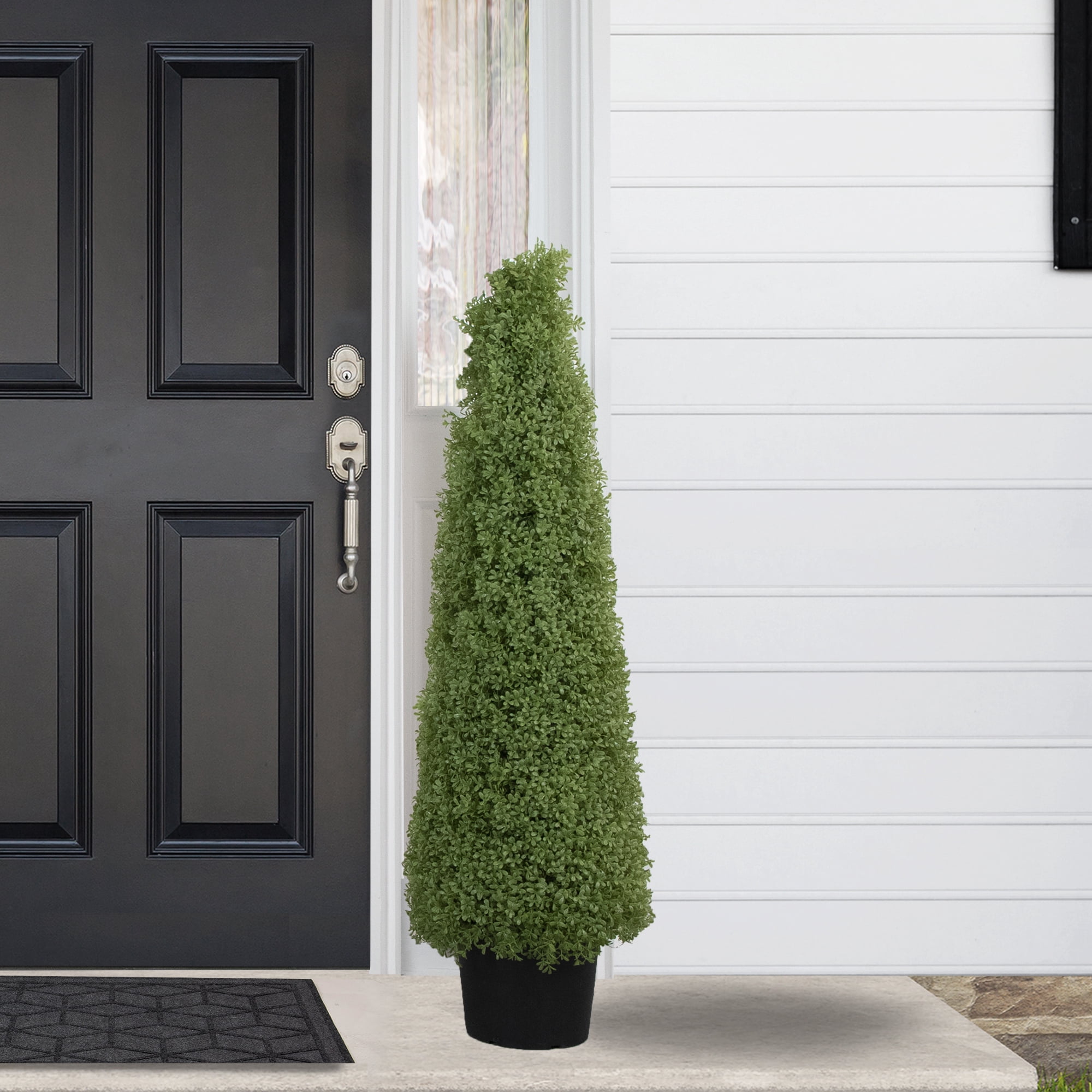 4' Artificial Boxwood Cone Topiary Tree with Round Pot  Unlit - 13