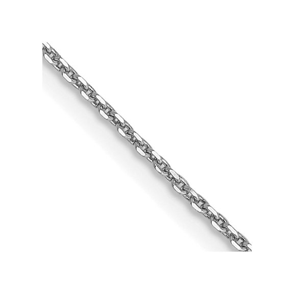 Auriga Fine Jewelry 14K White Gold .9mm Open Link Cable Chain Necklace 16inch for Women