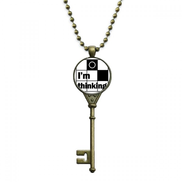 Estoy pensando en la cita Llavero Collar Colgante Bandeja Cadena Embellecida Unbranded M