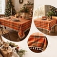 thumbnail image 4 of Christmas Plaid Tablecloth, Classic Tartan Checkered Table Cover with Elegant Drape Wrinkle Resistant Design and Reusable Holiday Style, Christmas Dinner Party Dining Table Restaurant Home Decor, 4 of 7