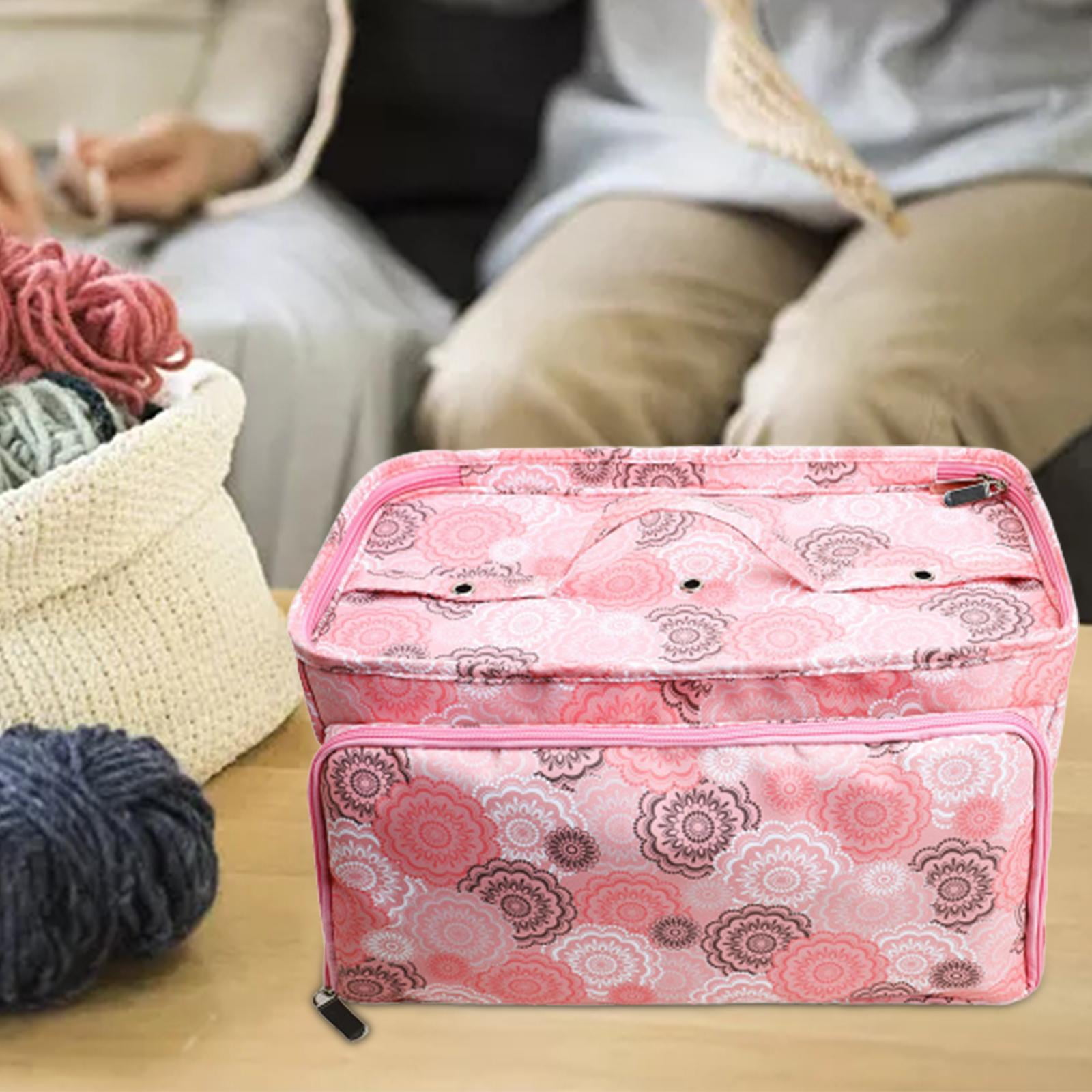 Yarn Storage Tote Bag Crochet Bag Multiple Pockets yarns Yarn Tote Yarn Storage Organizer Sturdy with Side Pocket with 3 Holes Knitting Tote