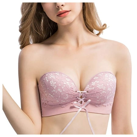 

Bowake Women Strapless Instant Breast Lift Invisible Silicone Push Up Bra