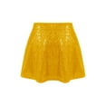 thumbnail image 2 of TiaoBug Kids Girls Shiny Sequin Skirts Sparkly Skater A Line Mini Skirt for Dance Performance Gold 8, 2 of 5