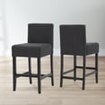 thumbnail image 1 of Gray Bar Stools Set of 2, Upholstered Fabric Barstools with High Back and Solid Wood Frame, Counter Height Chairs with Footrest for Kitchen Island, Dining Room, Pub, 1 of 5