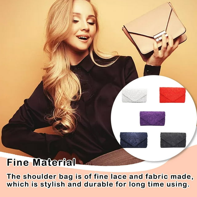 Women Shoulder Bag Portable Replacement Solid Color Stylish Girl Lightweight Durable Fashionable Banquet Rectangular Girls Envelope Pouch Clutches Purple