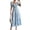 Blue, variant on Summer Dresses for Women Floral Print Square Neck Puff Short Sleeve Casual Dresses Smocked Waist A Line Flowy Sundresses Black S