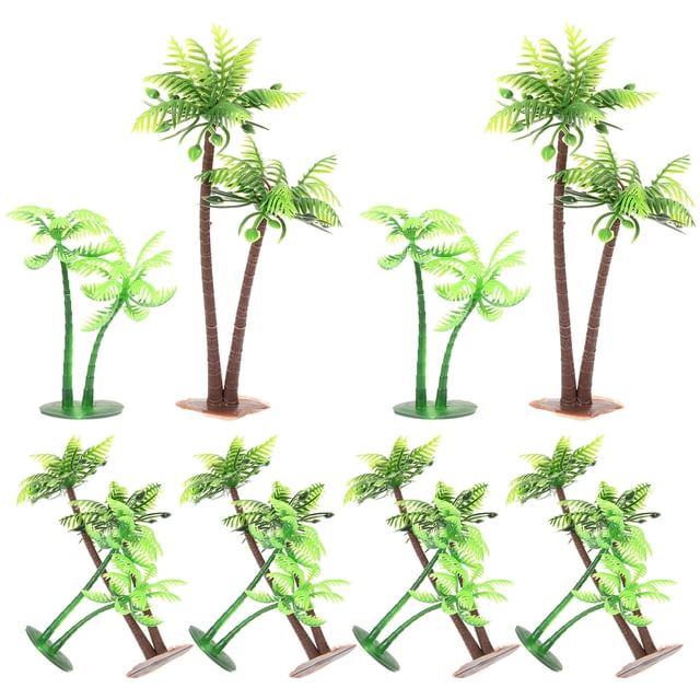 12 piezas de modelo de árbol de coco, diseño de paisaje de árbol de coco, maqueta de tren, escala ferroviaria, árbol de coco