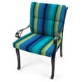 thumbnail image 4 of Jordan Manufacturing 44" x 22" Islip Teal Stripe Teal Stripe Rectangular Outdoor Chair Cushion with Ties and Hanger Loop, 4 of 13