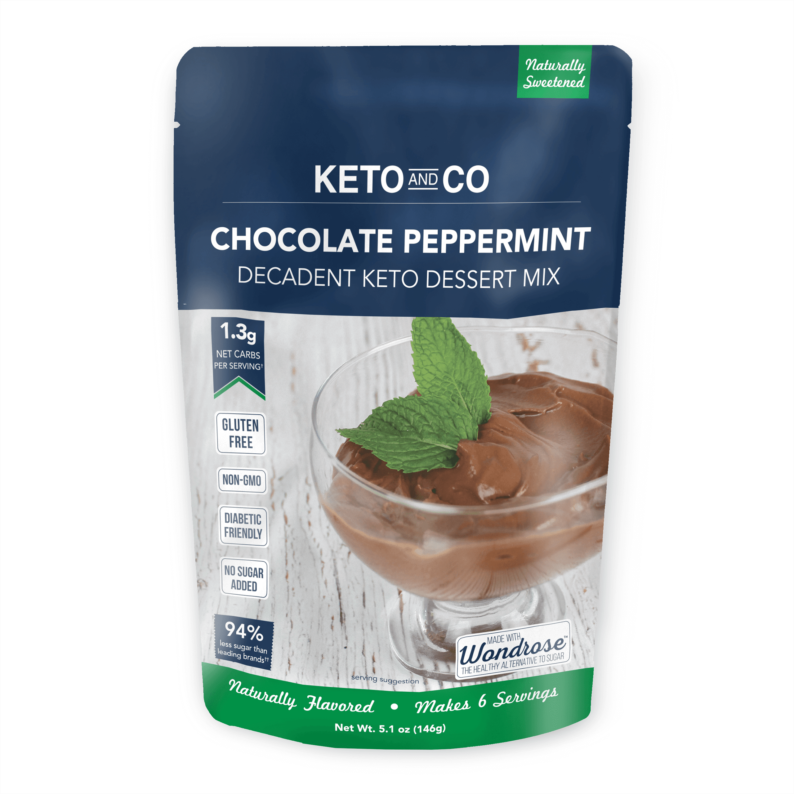 Keto and Co Chocolate Peppermint Decadent Keto Dessert MixLow Carb