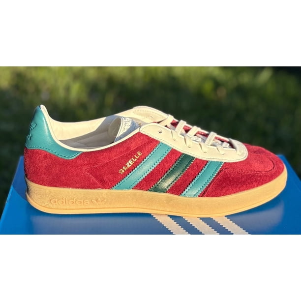Ad-id-as Gazelle Indoor Sneaker Burgundy Green Sneakers IG4996