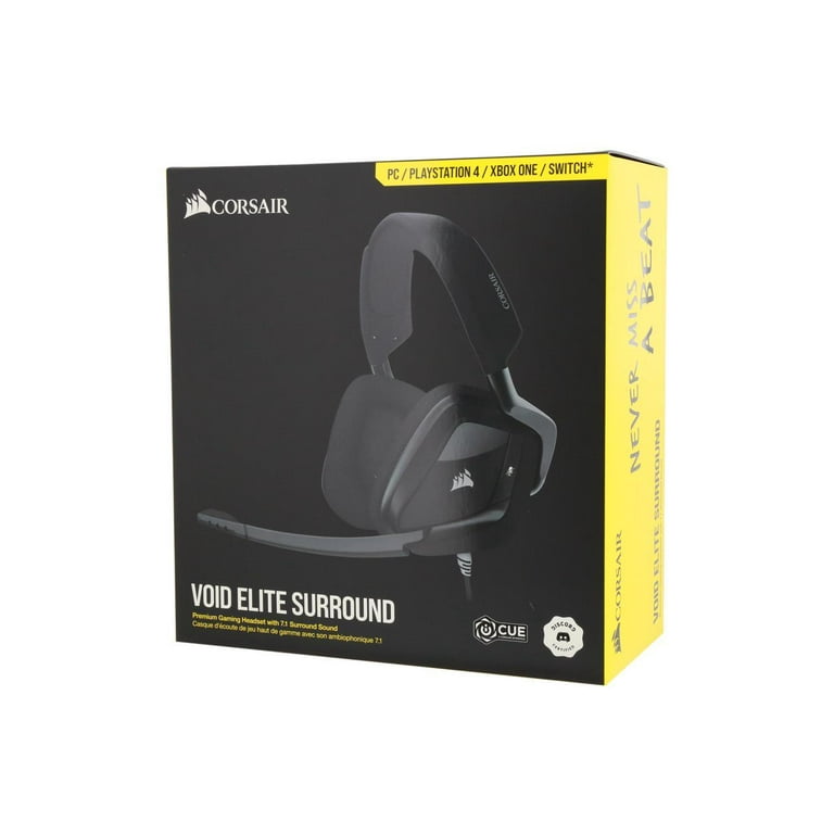 Corsair VOID Elite Surround Premium Gaming Headset with 7.1 Surround Sound  - Discord Certified - Works with PC, Xbox Series X, Xbox Series S, PS5, PS4,  Nintendo Switch - Carbon