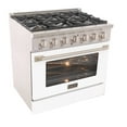thumbnail image 5 of 36 in. 5.2 cu. ft Dual Fuel Range for Natural Gas Sealed Burners in White., 5 of 14