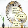 thumbnail image 3 of Designart "Rugged Concrete Illusion Art III" Brick Polka Dot Round Wall Mirror - Oval Printed Decorative Mirror - Multiple Color Options, 3 of 5