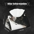 thumbnail image 6 of Lsque Black And White Boston Terrier Printed Long Tissue Box Cover Holder, Facial Paper Organizer Dispenser,Triangle with Bottom Belt, PVC Leather Decorative Organizer, 6 of 9