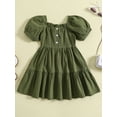 thumbnail image 3 of Bagilaanoe Little Girl Summer Dress Short Sleeve A-line Dresses 3T 4T 5T 6T 7T 8T Kids Casual Swing Sundress, 3 of 9