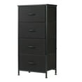 thumbnail image 1 of Commode à 4 Tiroirs Tour de Rangement Verticale Organisateur Tables de Nuit pour Chambre Cadre en Acier, Noir, 1 of 7