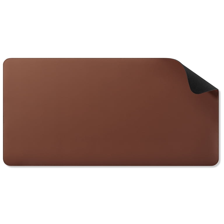 Staples TECH Anti-Slip Faux Leather Desk Pad, Brown photo 1