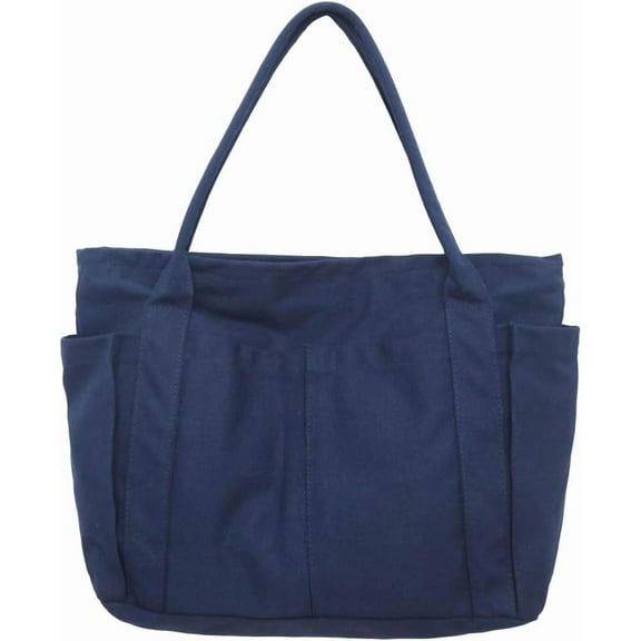 JUYGO Women Canvas Tote Bags Large Shoulder Hobo Bags Handbags Purse Satchel Purses Multi-pockets Casual Work Bags