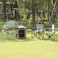 thumbnail image 4 of Costway Foldable Camping Table Outdoor BBQ Portable Grilling Stand w/ Windscreen Bag, 4 of 10