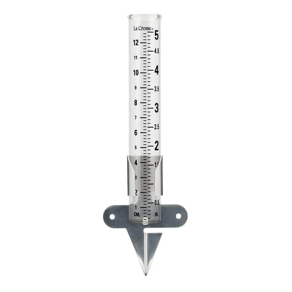 La Crosse 5 inch Capacity Glass Rain Gauge, 704-1514
