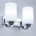thumbnail image 4 of 2X Lámpara de pared con luz LED de vidrio moderna, accesorio de iluminación para decoración de dormitorio interior, doble sin interruptor blanco, 4 of 7