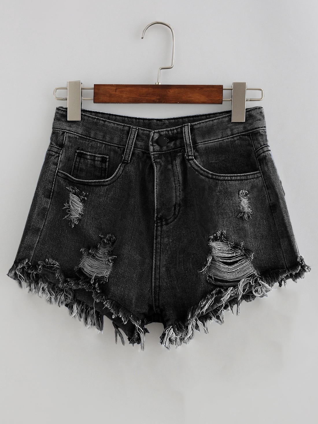 Women's Bleach Wash Distressed Denim 