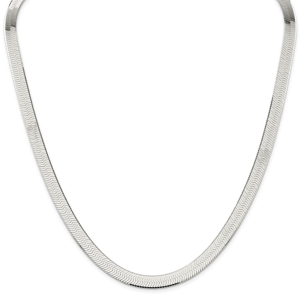 Solid 925 Sterling Silver 8mm Magic Herringbone Chain Necklace 24