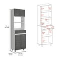 thumbnail image 3 of DeeHome Caribe Microwave Cabinet, Four Legs, One Drawer, Double Door, One Shelf -White / Smokey Oak, 3 of 7