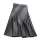 thumbnail image 1 of Falda midi plisada de punto grueso con corte en A para mujer, estampado de cuadros, cintura elástica, primavera/otoño, tallas S-XXL, 1 of 3