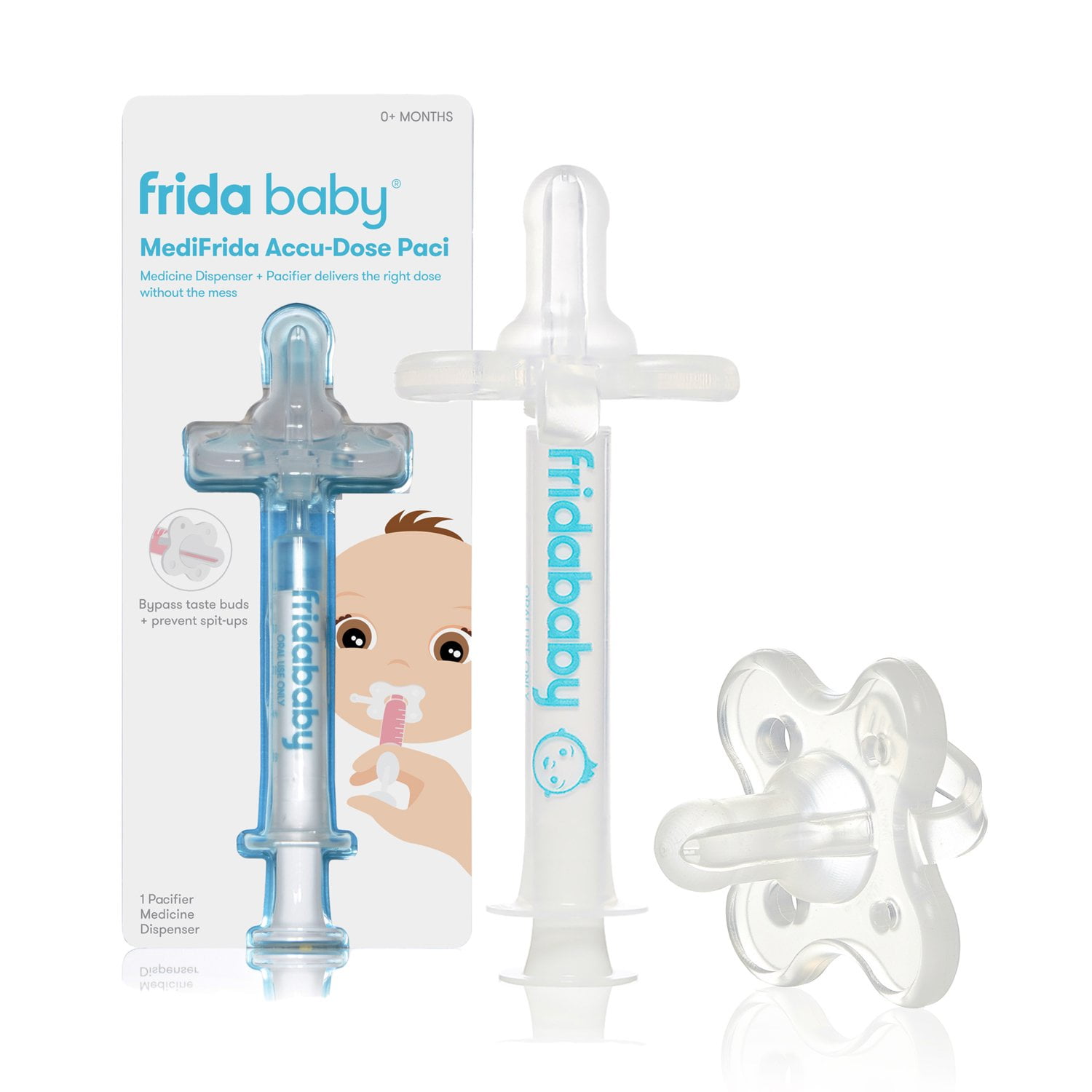 Frida Baby MediFrida Accu-Dose Baby Medicine Syringe with Pacifier Tip, Sick Baby Essentials