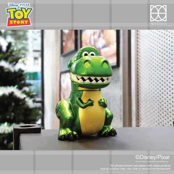 Herocross 15cm Disney Toy Story Rex transparente Metal Tide Play mano acción conjunta animada figura de acción periférica juguete ornamento