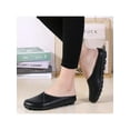 thumbnail image 6 of Eloshman Ladies Mules Closed Toe Flats Slip On Clogs Driving Fashion Comfort Leather Mule Lightweight Casual Shoes Black US 4, 6 of 6