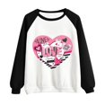 thumbnail image 2 of Gibobby Sudadera con forro polar Mujer Sudadera con capucha informal sin sombrero con cuello redondo y mangas raglán con estampado divertido del día de San Valentín para mujer(Negro, S), 2 of 5