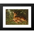 thumbnail image 2 of Carl Schweninger, Jr 14x11 Black Modern Framed Museum Art Print Titled - A Doe with Fawn, 2 of 5