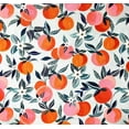 thumbnail image 2 of 1 Yard - Peaches & Blooms on Green Twill Cotton Fabric (Great for Quilting, Sewing, Craft Projects, Throw Pillows & More) 1 Yard X 44" Wide, 2 of 2